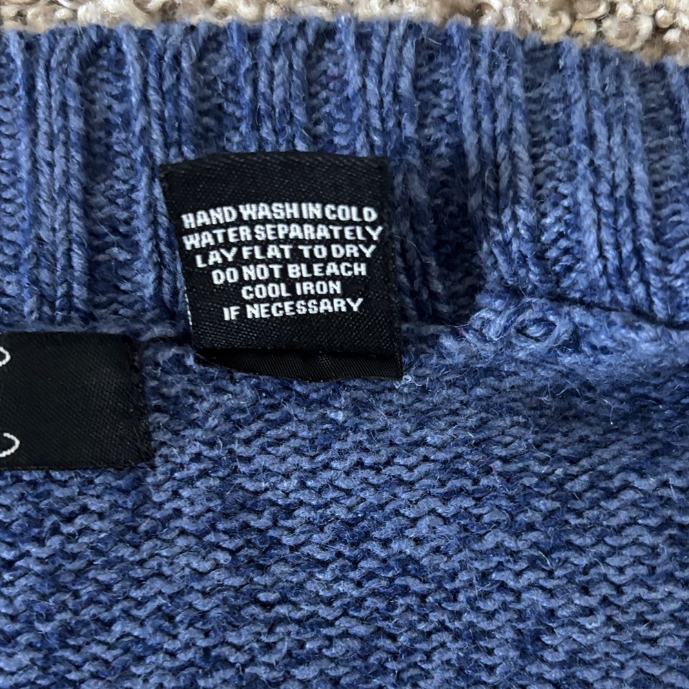 Vintage Women's Funnel neck Blue Snowflake Cardigan Size M Ramie/Cotton blend - Picture 10 of 11